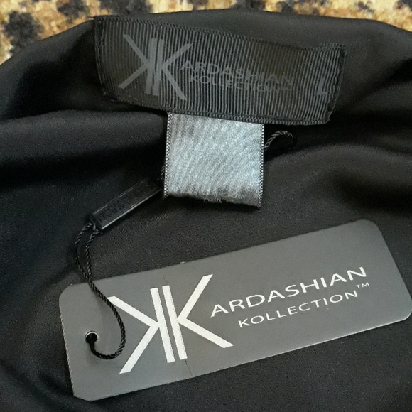 Kardashian Kollection Commodore Black Tie Open Front Cardigan Retro Shirt Jacket - Picture 5 of 5